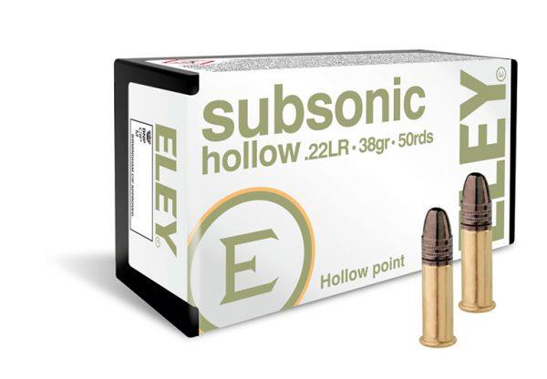 SGAE22SUBSHP #1. Ammo 22 LR 38Gr Eley Subsonic Hollow Point 50's