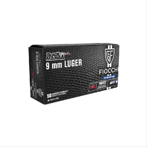 SGAFI9MMBM100FM #1. Ammo 9mm L 100Gr Fiocchi Black Mamba FMJ 50's
