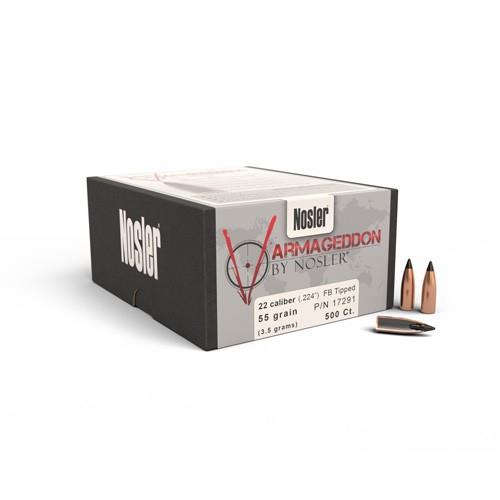 ISS17291 #1. P 22 Cal (.224) 55Gr Nosler FB Tipped Varmageddon Bullet 500's