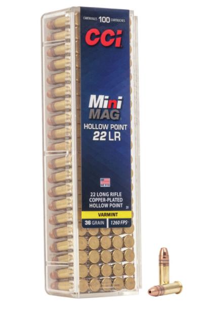 FORAR24 #1. Ammo 22 Mini-Mag 36Gr CCI HP 100's