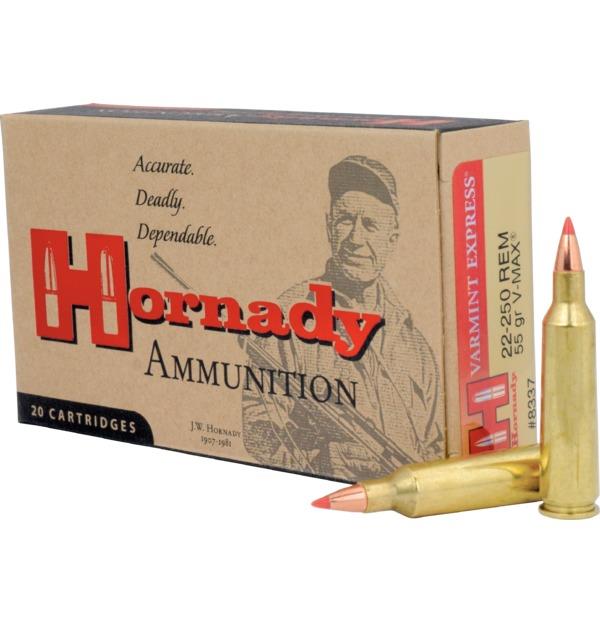 ISS8337 #1. Ammo 22-250 Rem 55Gr Hornady V-Max 20's