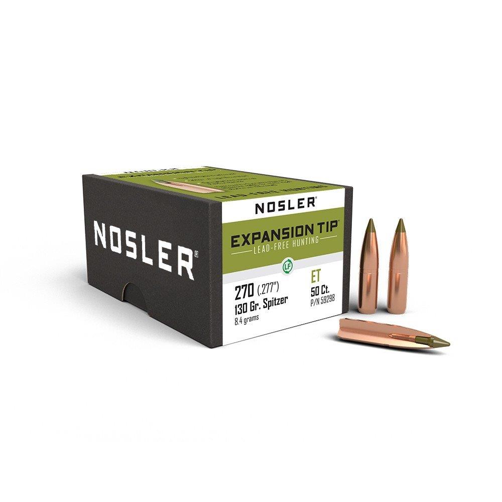 ISS59298 #1. P 270 Cal (.277) 130Gr Nosler E-Tip Lead Free Bullet 50's