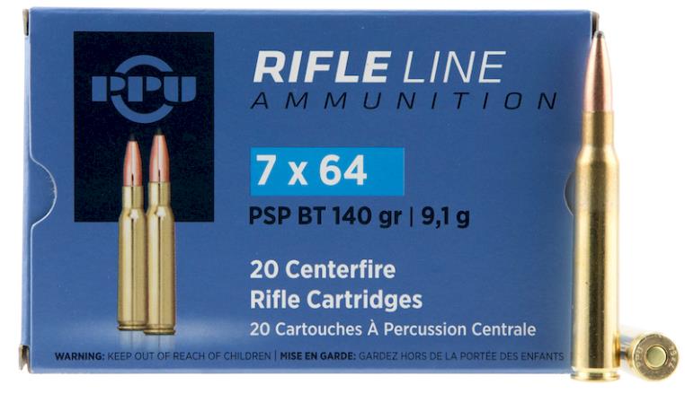 IA1PPU27A402 #1. Ammo 7x64 140gr PPU PSP BT 20's