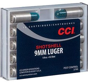 FORAH56 #1. Ammo 9mm L 53gr CCI Shotshell No 12 10's