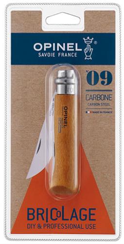 AWOP000623 #1. OPINEL KNIFE NO 9 CARBON - BLISTER