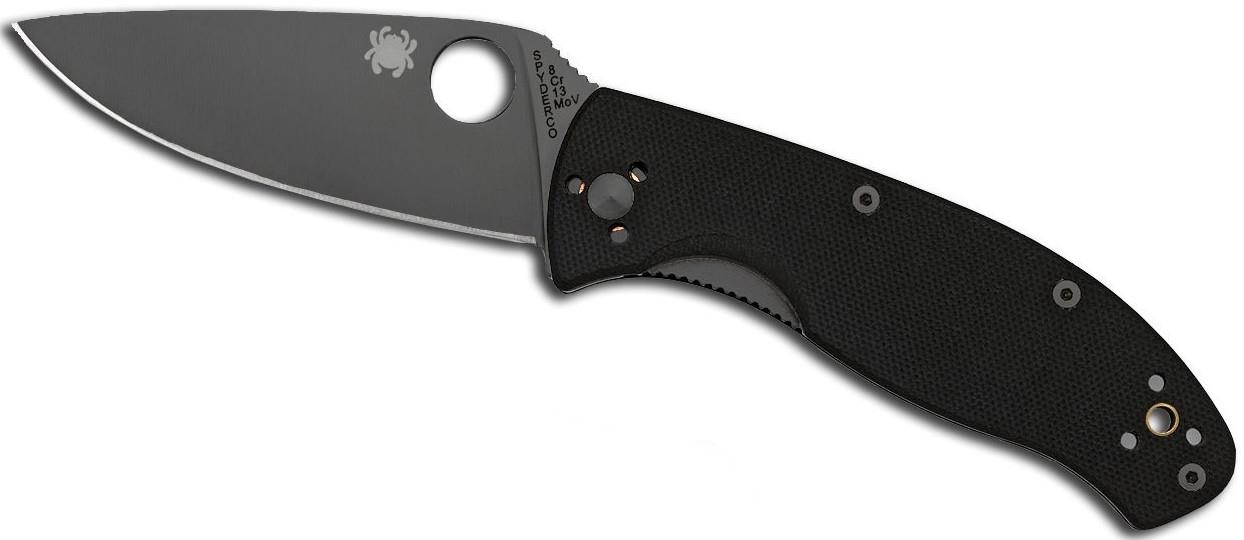 RASK5696 #1. Spyderco Tenacious G-10 Black Blade Plain Edge
