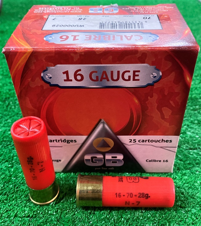 nyag-328.400.0250. Ammo 16Ga 28Gr GB No7 25's
