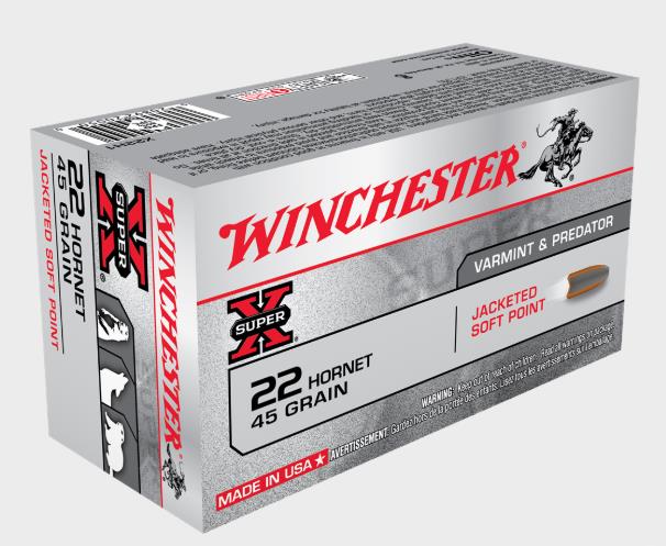 NYAW-X22H1 #1. Ammo 22 Hornet 45Gr Winchester Super-X JHP 50's
