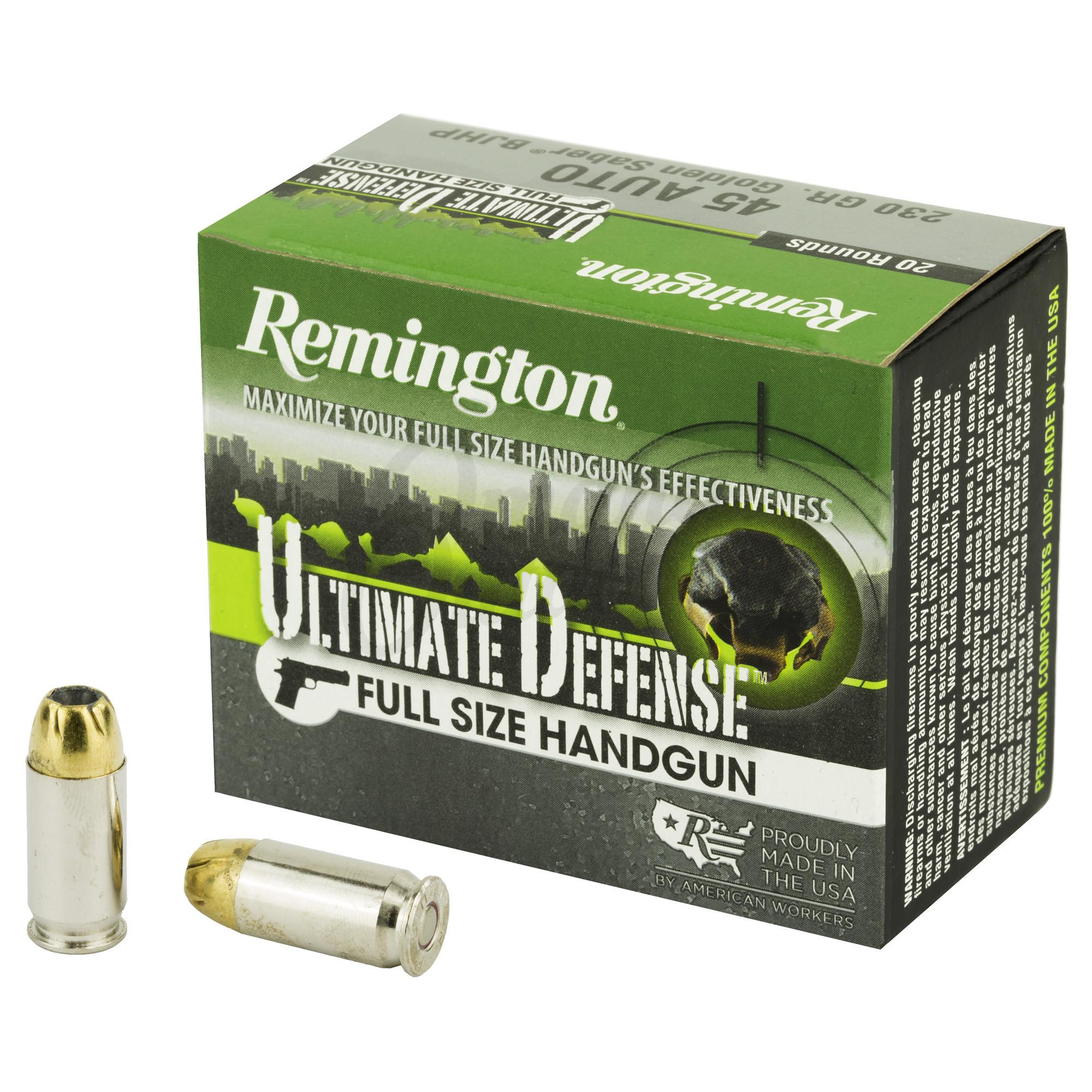 DFREM28942 #1. Ammo 45 ACP 230Gr Rem Ultimate Defense Full Size Handgun BJHP 20'S