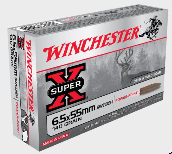 NYAW-X6555 #1. Ammo 6.5x55mm Swedish 140Gr Win Super X Power Point 20's