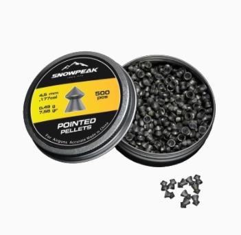 KIL60AAP500-4.5 #1. Air Rifle Ammo 4.5mm Pointed Pellet Snowpeak- 500's