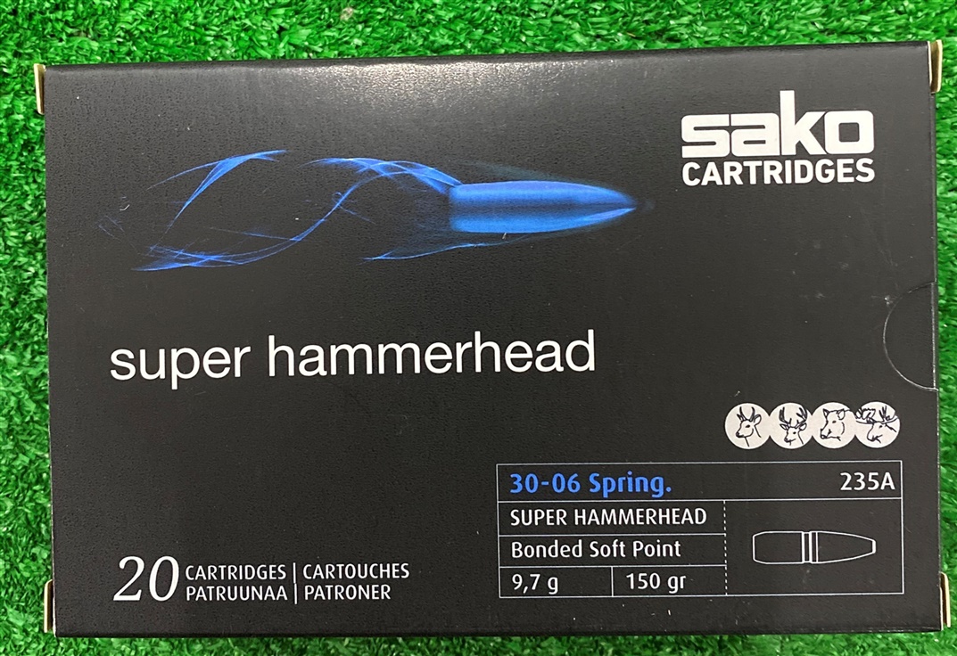 rapc631235asa10. Ammo 30-06 SPR 150gr Sako Super HammerHead Soft Point 20's