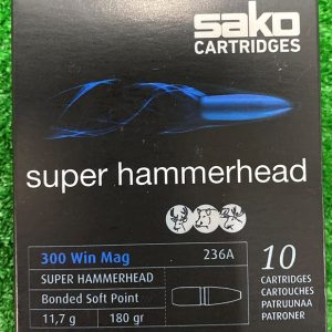rapc633236asb10. Ammo 300 WM 180Gr Sako Super HammerHead 10's