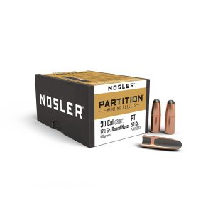 ISS16333 #1. P 30 Cal (.308) 170Gr Nosler Round Nose Partition Bullet 50's