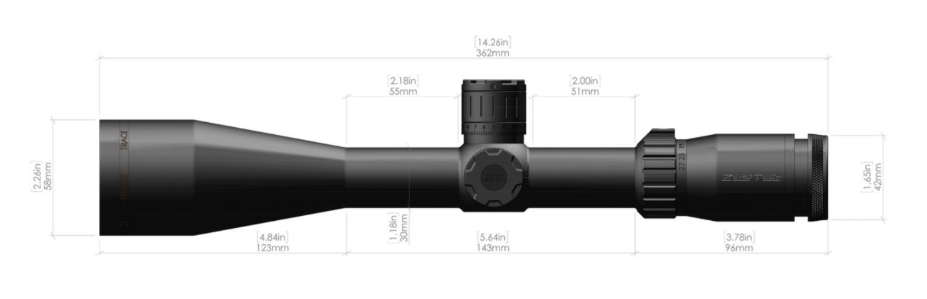 DFZTTR4275R3 #3. Zerotech 4.5-27x50 R3 SFP Trace Duplex Recticle 30mm