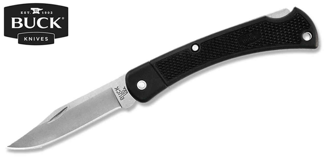 FORBU3660 #2. Buck Folding Hunter LT 3.75" 420HC Plain Blade Black Nylon Handle 110BKSLT