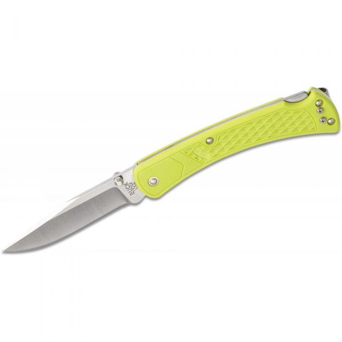 FORBU3667 #1. Buck 110 Slim Hunter Chartreuse Folding Lock Back 0110GRS1