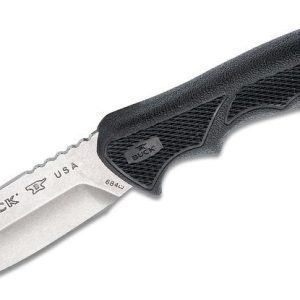 FORBU6800 #1. Buck 684 BuckLite MAX II Small Hunting Knife 3.25" Plain Blade, Black Rubberized Handles