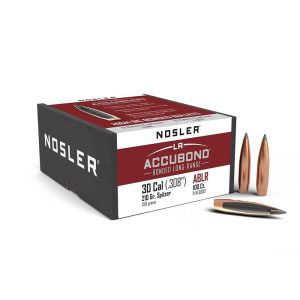 ISSN58317 #1. P 30 Cal (.308) 210Gr Nosler AccuBond LR SP 100's