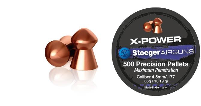 DFSTP545055 #1. Stoeger X-Power .177 / 4.5mm 500 Per Tin 10.19 Gr Pellets