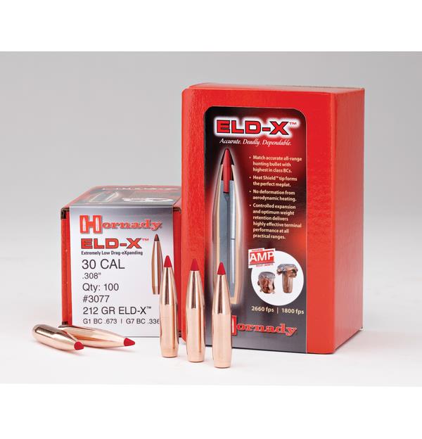 ISS3077 #1. P 30 Cal (.308) 212Gr Hornady ELD-X 100's
