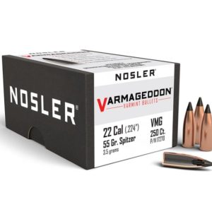 DFN17270 #3. P 22 Cal (.224) 55Gr Nosler FB Tipped Varmageddon 250's