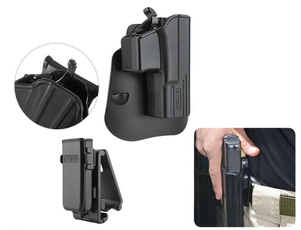 KIL40CY-TG19MPU #1. Cytac T-Series Glock 19 23 32 Combo Magazine Pouch Universal