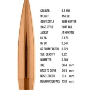 RAPBER26550 #1. P 6.5mm (.264) 156Gr Berger EOL Elite Hunter 100's