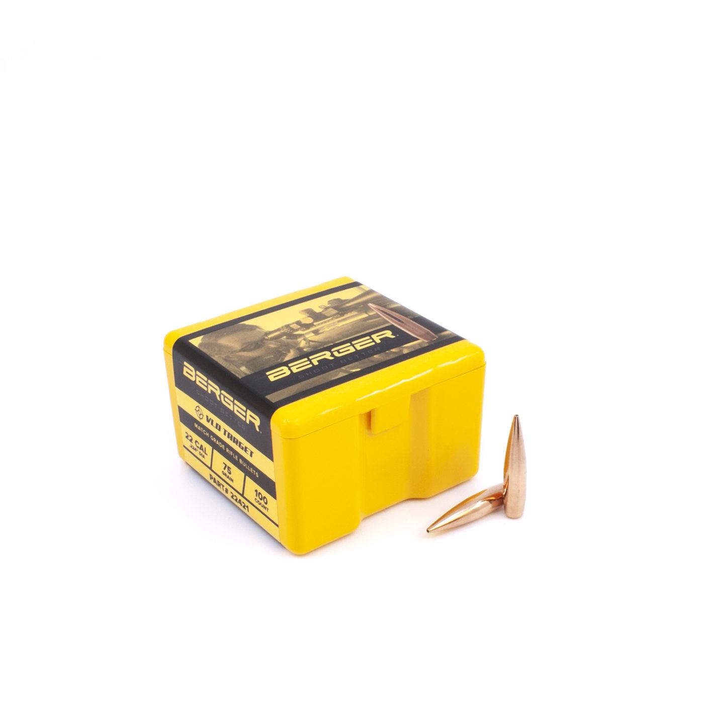 RAPBER22421 #2. P 22 Cal (.224) 75gr Berger VLD Target 100's