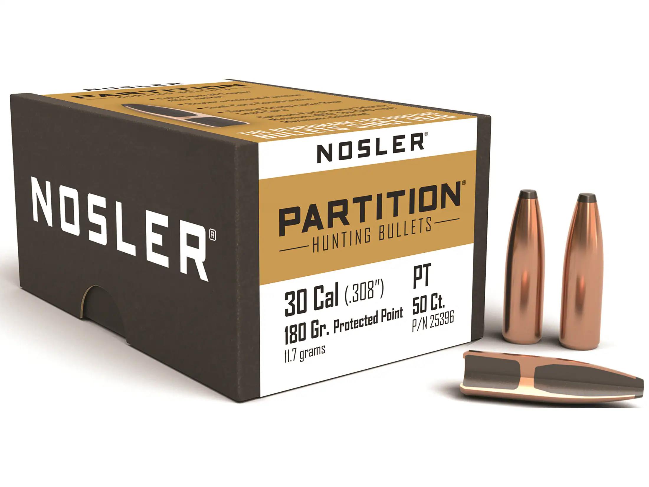ISS25396 #1. P 30 Cal (.308) 180Gr Nosler Protected Point 50's