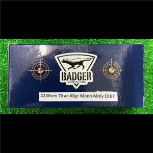 bad223rem60tmmrl. Ammo 223 Rem 60gr Badger Titan MonoMoly EXBT Monolithic Factory Reloads 20's