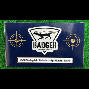bad3006spr165bht. Ammo 30-06 SPR 165gr Badger Ballistix HunTac Monolithic 20's