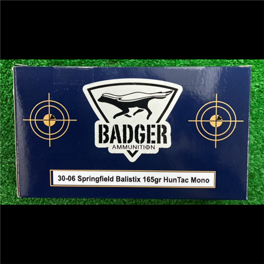 bad3006spr165bht. Ammo 30-06 SPR 165gr Badger Ballistix HunTac Monolithic 20's
