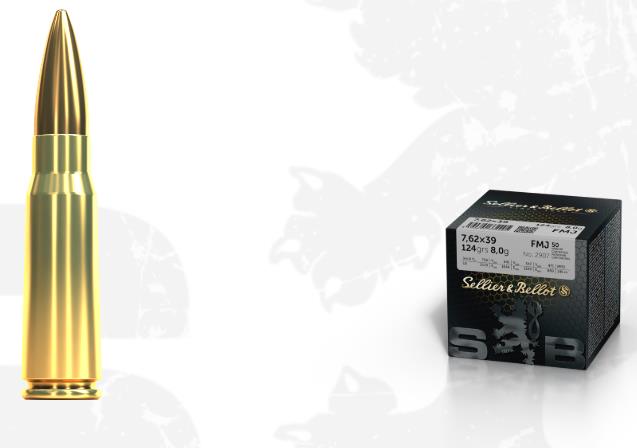 HJD76239 #1. Ammo 7.62x39mm 124Gr S&B FMJ 50's