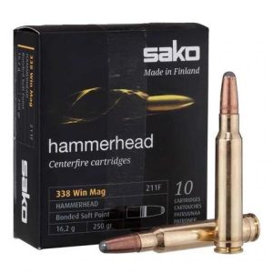 NORC637211FSB10 #1. Ammo 338 WM 250Gr Sako HammerHead Soft Point Bonded RNFB 10's
