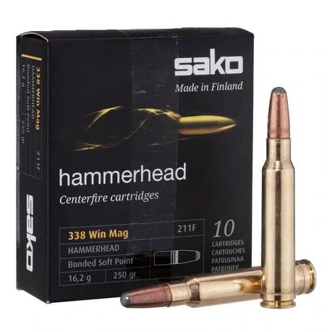NORC637211FSB10 #1. Ammo 338 WM 250Gr Sako HammerHead Soft Point Bonded RNFB 10's