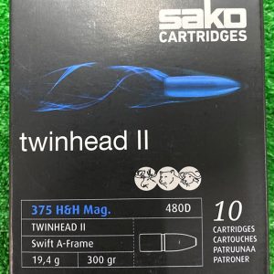 rapc639480dsb10. Ammo 375 H&H 300Gr Sako TwinHead II Soft Point 10's